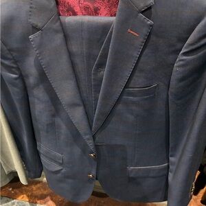 Men's Navy/Red 3 piece 38s slim.  32/30.